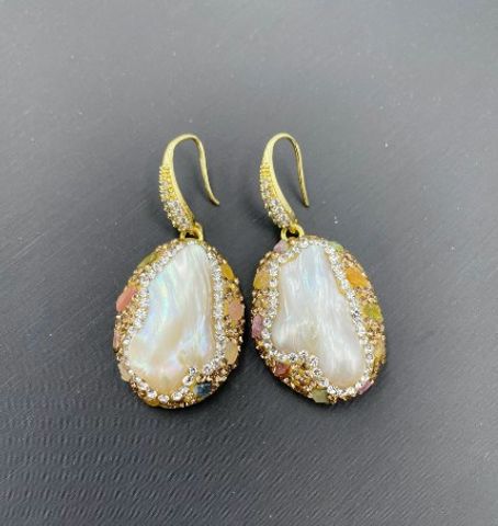 1 Pair Elegant Simple Style Irregular Plating Inlay Copper Rhinestones Pearl Drop Earrings