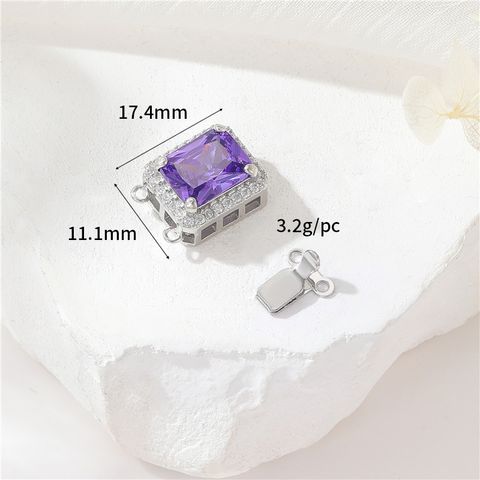 1 Piece Copper Artificial Gemstones Shell Zircon Round Square Butterfly Simple Style
