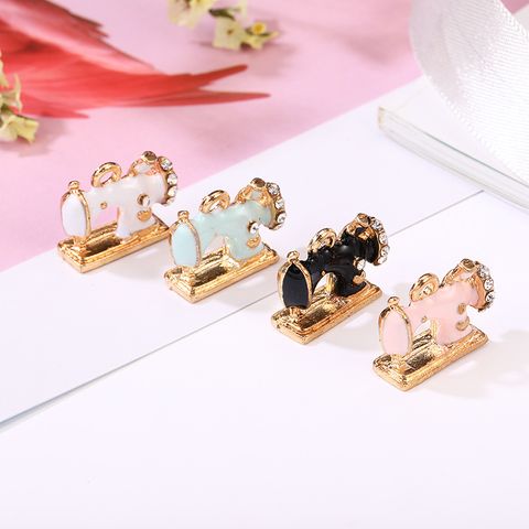 10 Pcs/package Simple Style Sewing Machine Alloy Enamel Inlay Jewelry Accessories