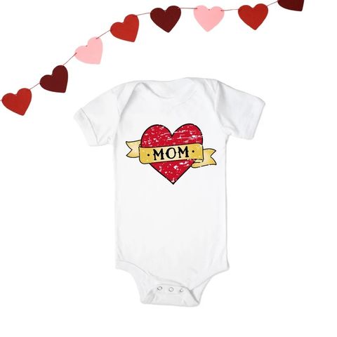 Cute Letter Heart Shape Cotton Baby Rompers