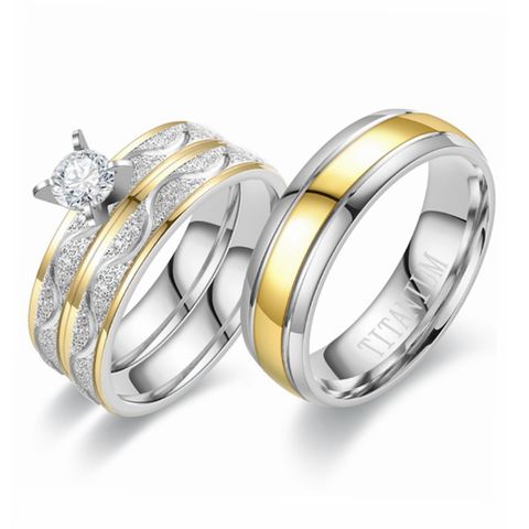Casual Simple Style Classic Style Solid Color Titanium Steel Rings