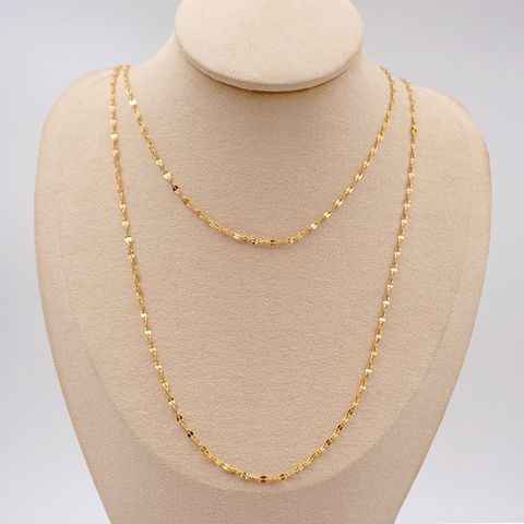 304 Stainless Steel Titanium Steel Gold Plated Simple Style Plating Solid Color Double Layer Necklaces