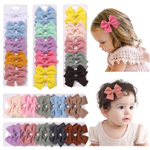 Girl's Cute Solid Color Bow Knot Polyester Hair Clip