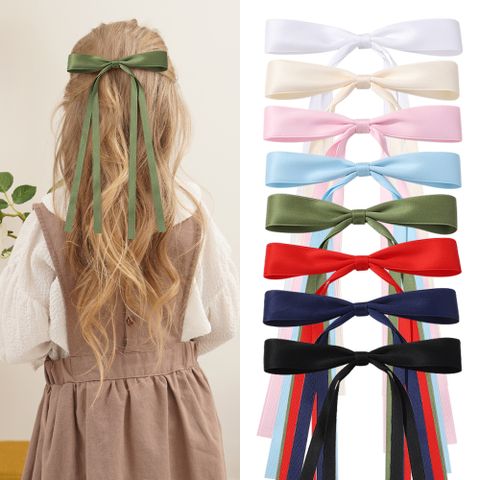 Girl's Sweet Bow Knot Cotton Polyester Tassel Hair Clip