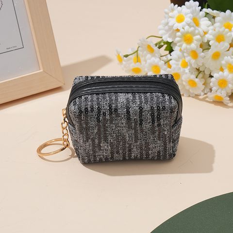 Women's Solid Color Polyester Side Zipper Wallets