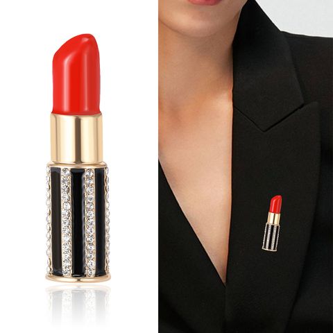 Lady Lipstick Alloy Enamel Women's Brooches