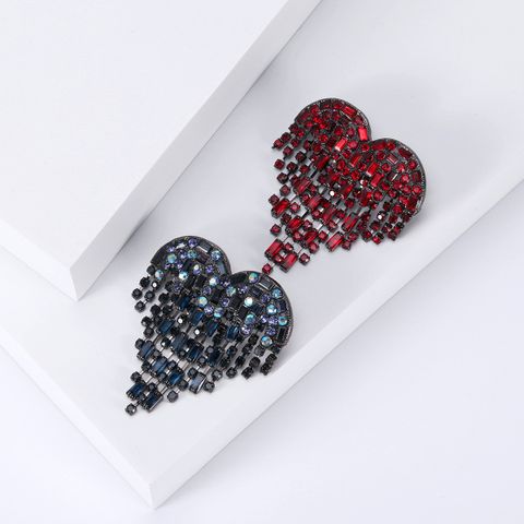 Lady Heart Shape Alloy Inlay Artificial Diamond Women's Brooches
