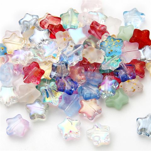 10 Pieces Glass Pentagram Beads