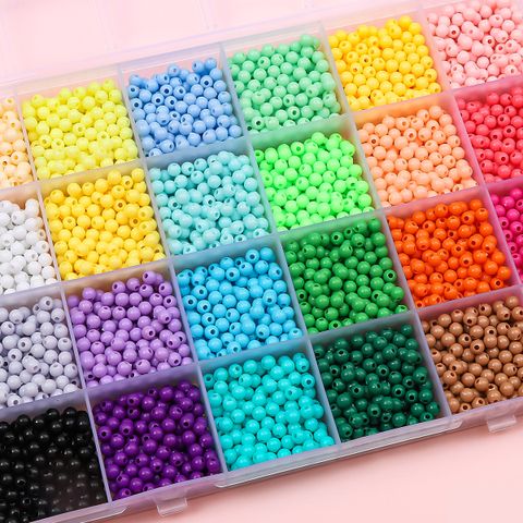 1 Set Arylic Solid Color Beads