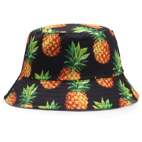 Unisex Basic Pineapple Flat Eaves Bucket Hat
