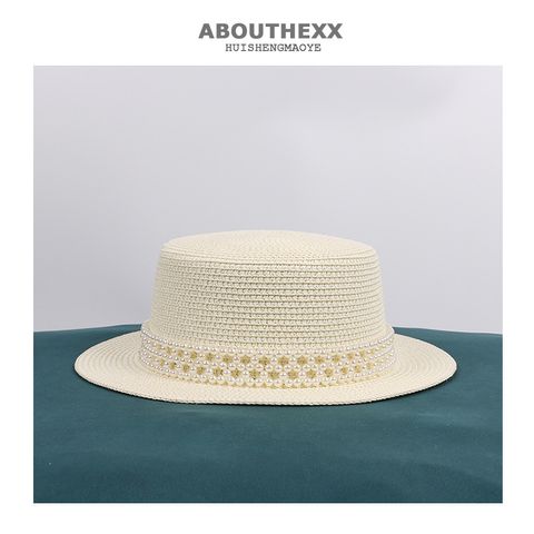 Unisex Elegant Solid Color Flat Eaves Straw Hat