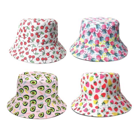 Unisex Cute Fruit Flat Eaves Bucket Hat