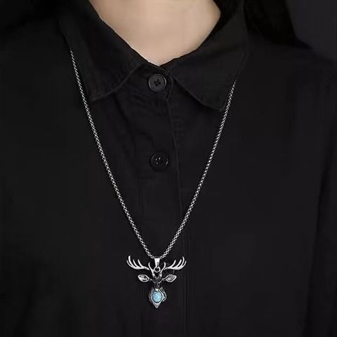 Elegant Simple Style Deer Alloy Acrylic Unisex Pendant Necklace