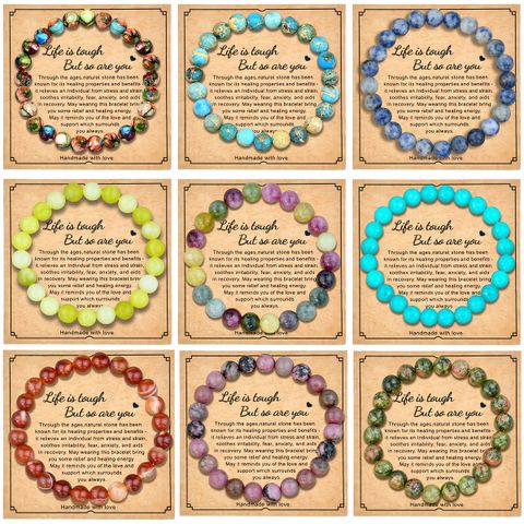 Simple Style Solid Color Artificial Gemstones Natural Stone Beaded Handmade Unisex Bracelets