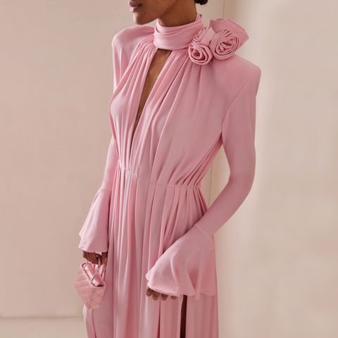 Women's Regular Dress Party Dress Elegant High Neck Flowers Long Sleeve Solid Color Maxi Long Dress Party Cocktail Party