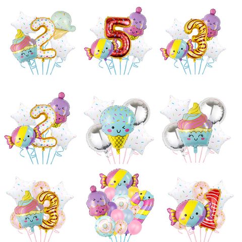 Birthday Cute Cartoon Number Aluminum Film Casual Party Balloons