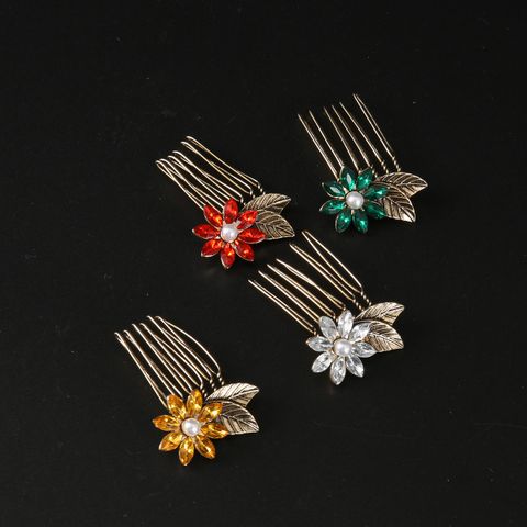 Women's Elegant Simple Style Flower Alloy Plating Insert Comb