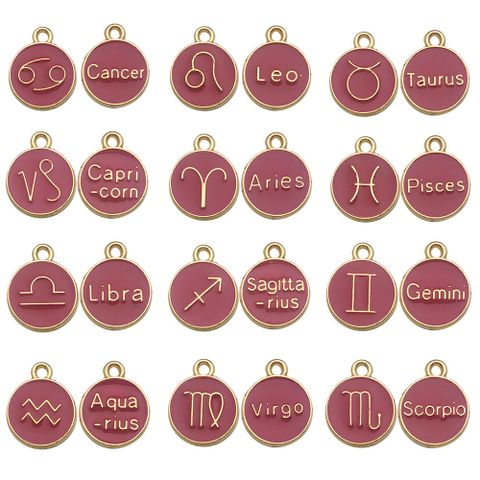 A Pack Of 12 Simple Style Constellation Alloy Enamel Jewelry Accessories