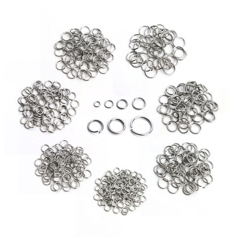 200 Pieces Per Pack Stainless Steel Circle Solid Color Jump Ring Simple Style