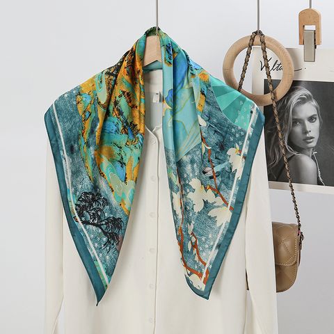Women's Chinoiserie Elegant Mountain Imitated Silk Silk Scarf