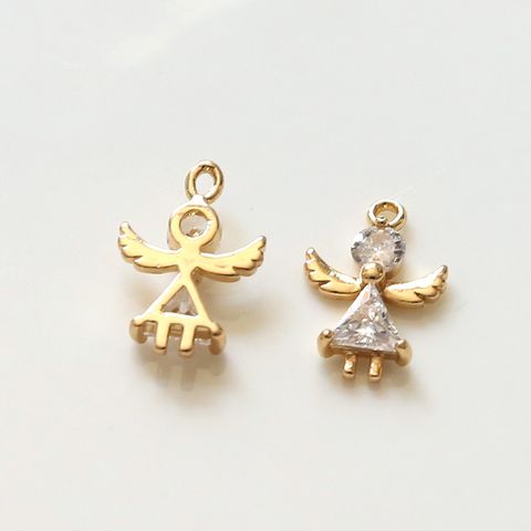 1 Piece Simple Style Angel Bell Snowflake Copper Plating Inlay Jewelry Accessories
