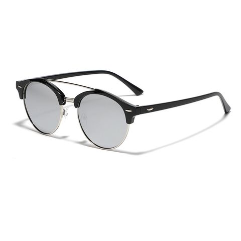 Hip-hop Streetwear Geometric Ac Round Frame Full Frame Women's Sunglasses