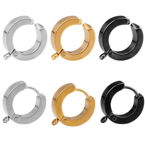 10 Stück/Paket Rostfreier Stahl Einfarbig Ohrringe Zubehör Einfacher Stil