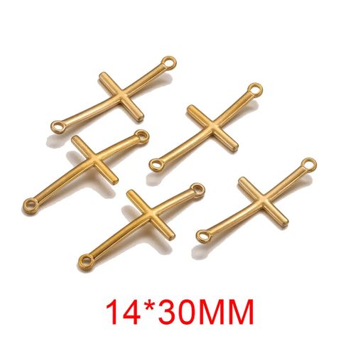 10 Pcs/package Simple Style Cross Stainless Steel Plating Connector Jewelry Accessories