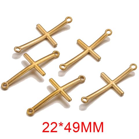 10 Pcs/package Simple Style Cross Stainless Steel Plating Connector Jewelry Accessories