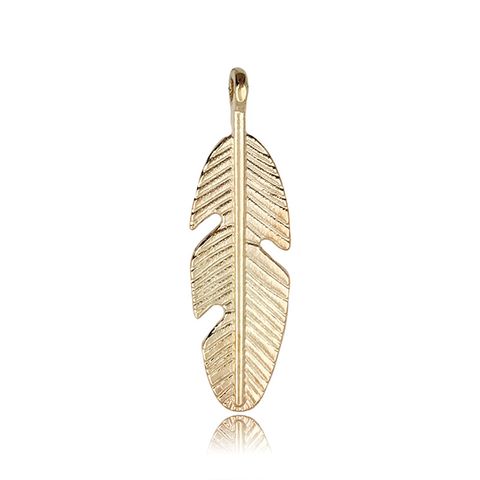 1 Piece Simple Style Feather Alloy Plating Pendant Jewelry Accessories