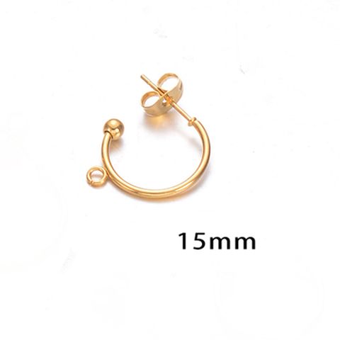 10 PCS/Package Stainless Steel Solid Color Hook Earring Findings Simple Style