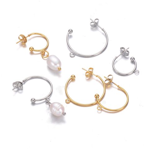 10 PCS/Package Stainless Steel Solid Color Hook Earring Findings Simple Style