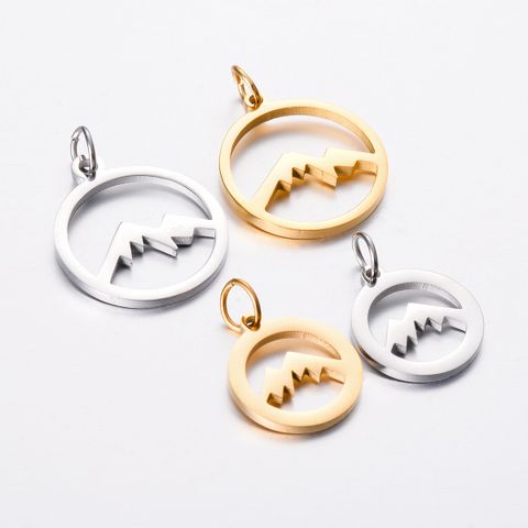 5 Pcs/package Simple Style Mountain Stainless Steel Plating Pendant Jewelry Accessories