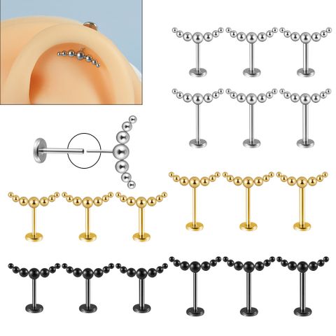 1 Piece Elegant Simple Style Artistic Solid Color Plating Stainless Steel Lip Stud Ear Studs
