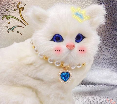 Sweet Imitation Pearl Heart Shape Pet Collar
