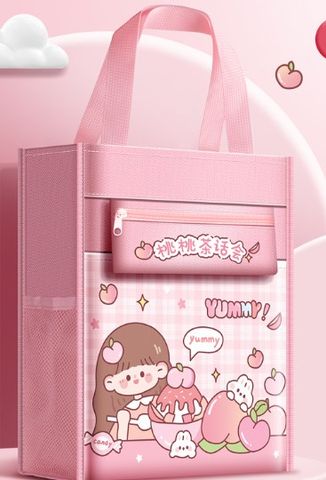 Cartoon Cloth Learning School Daily Princess Simple Style Stationery Storage Bag