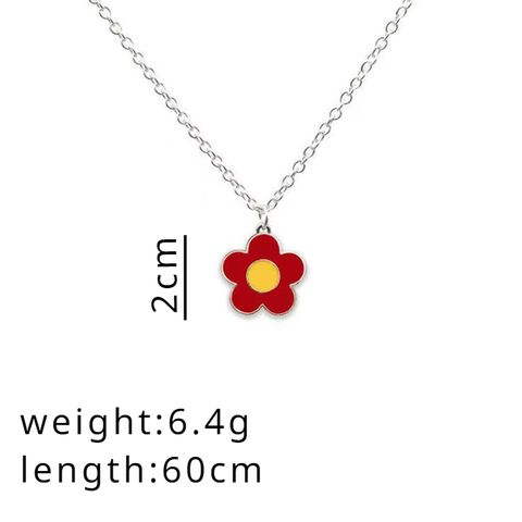 Basic Flower Alloy Enamel Unisex Pendant Necklace