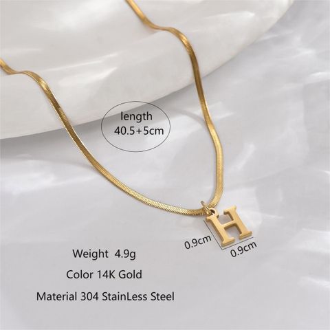 304 Stainless Steel Simple Style Polishing Plating Letter Pendant Necklace