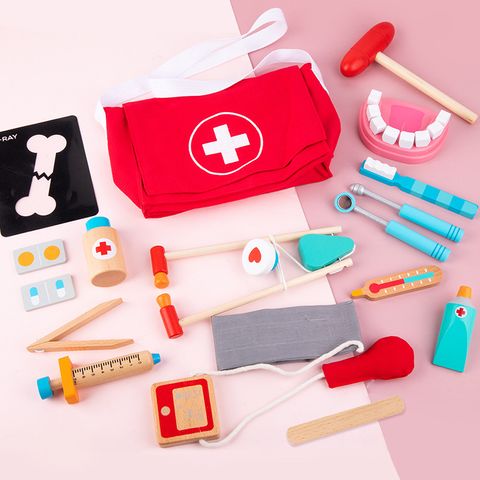 First-aid Kit Color Block Wood Toys