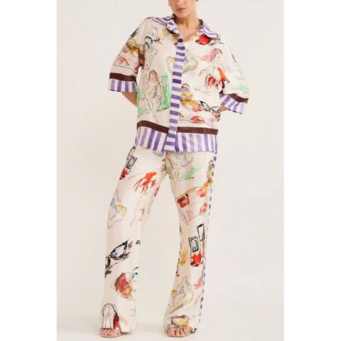 Home Daily Sleeping Women's Casual Printing Polyester Pants Sets Pants Sets