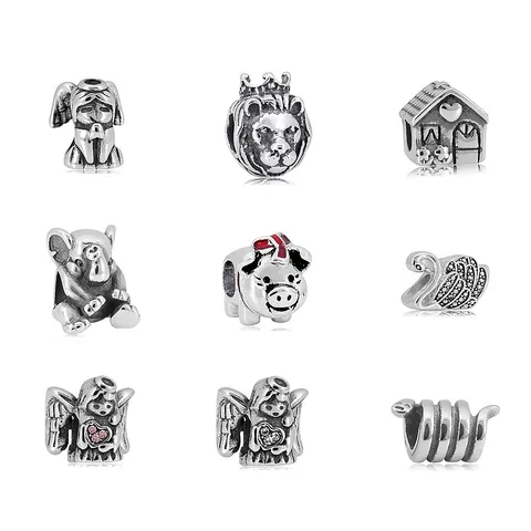 A Pack Of 3 Simple Style Animal Angel House Stainless Steel Polishing Beads Jewelry Accessories