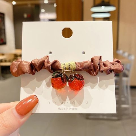 Women's Lady Fruit Cloth Glass Hair Tie