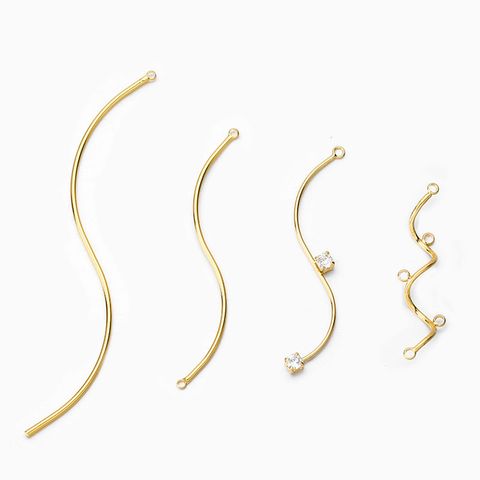 1 Piece Simple Style Solid Color Copper Plating Earring Accessories Jewelry Accessories