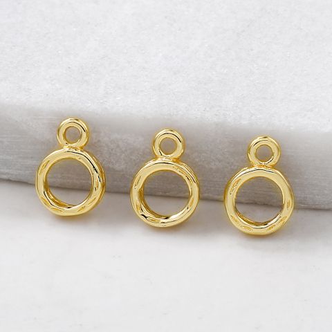 1 Piece Simple Style Circle Copper Plating Pendant Jewelry Accessories