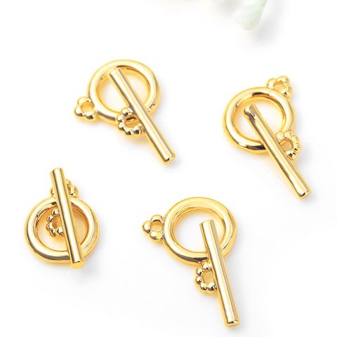 1 Set Simple Style Solid Color Copper Plating Buckle Jewelry Accessories