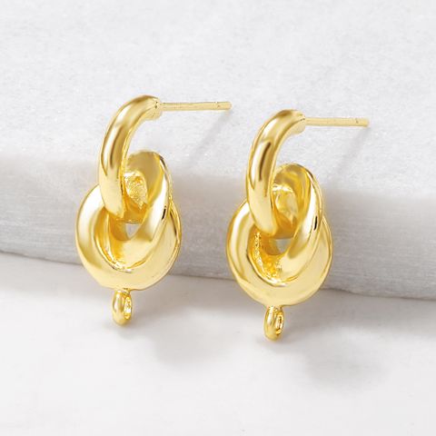 1 Pair Copper Knot Earrings Accessories Simple Style