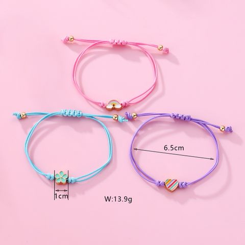 Casual Cute Animal Rainbow Heart Shape Alloy Rope Women's Bracelets