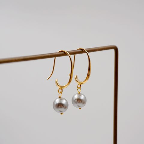 1 Pair Retro Simple Style Pearl Imitation Pearl Copper Gold Plated Drop Earrings