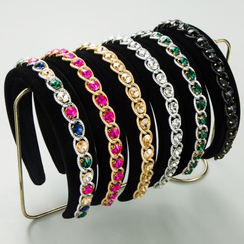 Women's Baroque Style Chains Print Alloy Cloth Plating Inlay Glass Drill Hair Band
