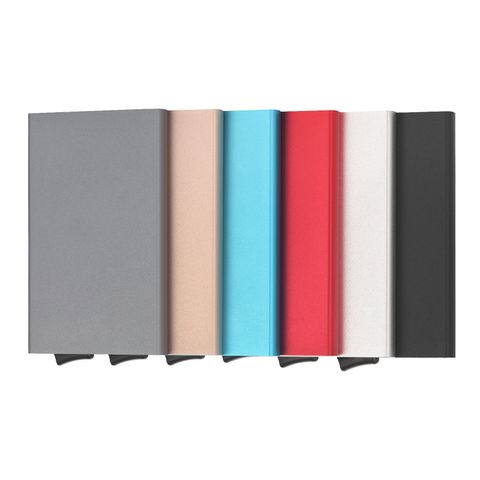 Unisex Solid Color Abs Aluminium Alloy Open Card Holders